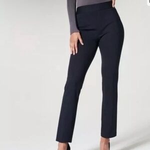 Spanx Perfect Fit Sponge Slim Elegant Career Comfy Striped Straight Leg Pants 1X